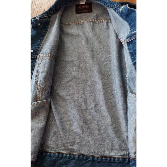 RARE BLUE DENIM JACKET BUTTERFIELD STAGE Silverton Las Vegas Size Large 90's - Picture 9 of 11
